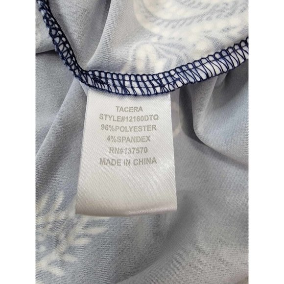 Danny & Nicole Navy Blue Dress Size 6 Women Fit n Flare Dot Short Sleeves Career - Picture 4 of 8